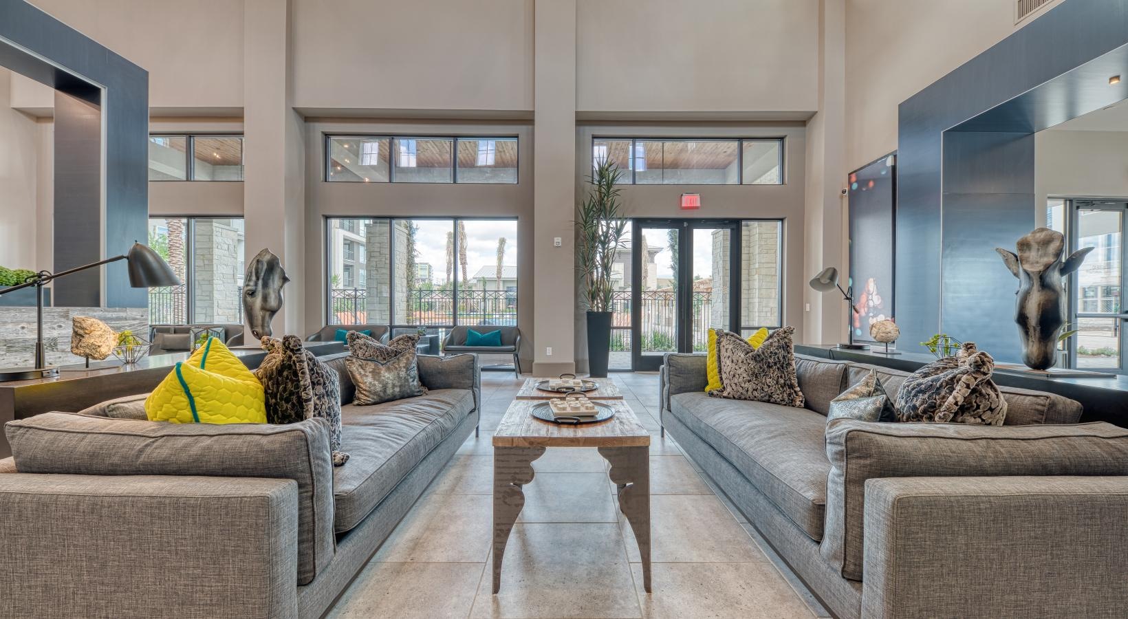 Take advantage of all Berkshire at the Rim has to offer a living room with a large glass wall
